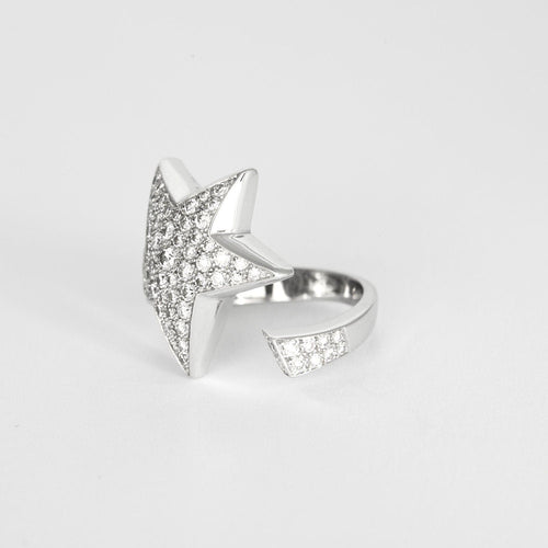 Bague 53 Bague comète or blanc et diamants 58 Facettes 23/266B