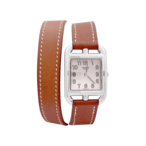 Montre Montre Hermès, "Cape Cod", acier, cuir. 58 Facettes 34616