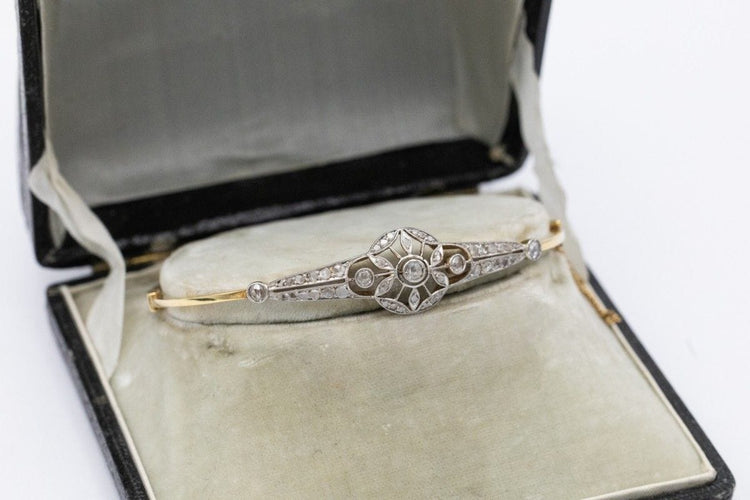 Bracelet Bracelet en or et platine serti de diamants, vers 1920 58 Facettes 10585
