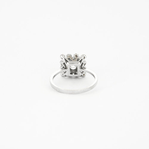 Bague vintage, diamants, or gris