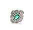 Bague 57 Bague en or blanc 18 carats avec une émeraude ovale de 2,00 carats et des diamants de 1,00 carat 58 Facettes