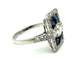 Bague 54 Bague Art-Déco en platine, saphirs calibrés et diamants 58 Facettes