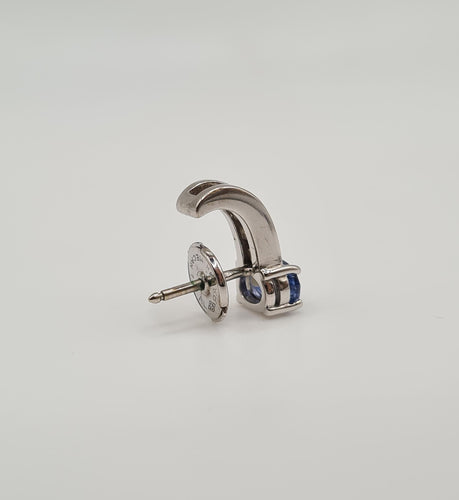 Boucles d'oreilles Boucles d’oreilles or blanc serties de saphirs et diamants 58 Facettes