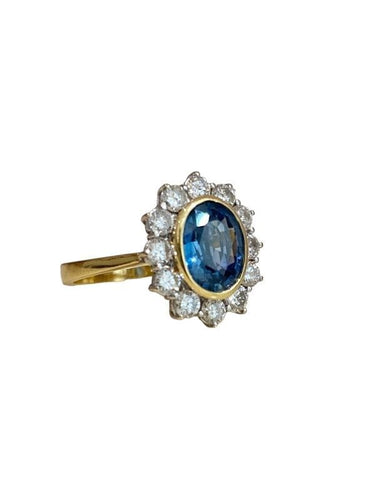 Bague 55 Bague Pompadour saphir et diamants 58 Facettes