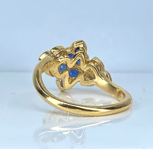Bague 51 Mauboussin - Bague en or jaune 18 carats et saphirs et diamants 58 Facettes AB670