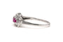 Bague 57 Bague Art Déco or blanc sertie de rubis de synthèse et de zirconiums 58 Facettes 22917