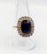 Bague 59 Bague pompadour art deco or jaune 18k pierre bleue et diamant taille rose (circa 1900) 58 Facettes A06202