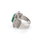 Bague 55 Bague en or blanc avec émeraude et diamants 58 Facettes
