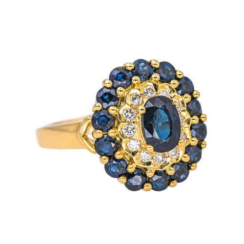 Bague 50 Bague  Pompadour  Or jaune Saphir, Diamant 58 Facettes 4624053CN