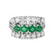 Bague 45 Bague Or blanc Emeraude, Diamant 58 Facettes 4377114RV