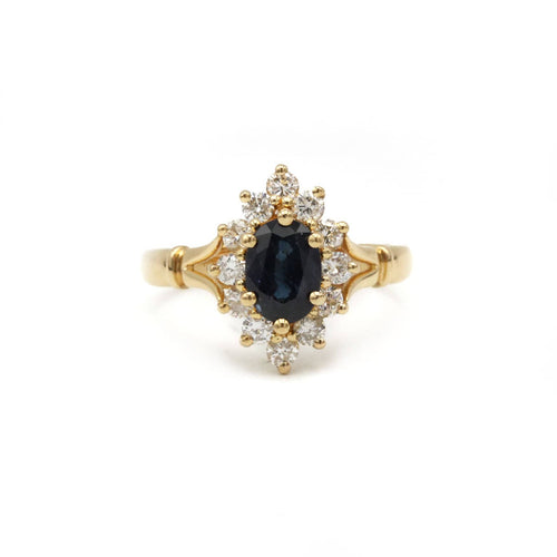 Bague 52 Bague - Or jaune, Diamants & Saphir 58 Facettes 250119R