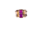 Bague 56 Bague Tank sertie de rubis baguettes en or rosé 18k 58 Facettes Tank.Rub.BagttDV