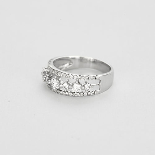Bague 54 Bague jarretière or gris et diamants 58 Facettes EB3