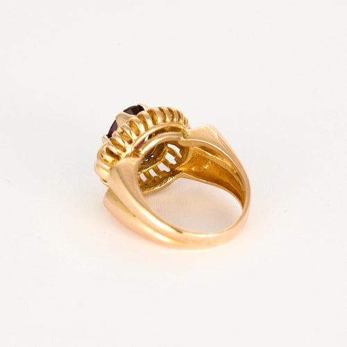 Bague 51 Bague à godrons vintage et grenat rhodolite 58 Facettes