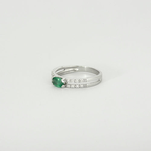 Bague 54 Bague or blanc émeraude et diamants 58 Facettes 413176