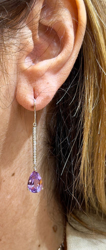 Boucles d'oreilles Boucles d’oreilles pendantes or blanc et pierres naturelles 58 Facettes