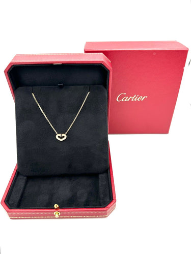 Collier CARTIER. Collection "Coeurs et symboles", collier or jaune et diamants 58 Facettes