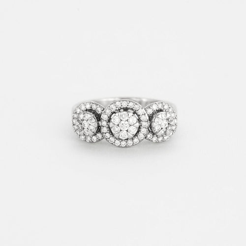 Bague BAGUE DE FIANCAILLES DIAMANTS OR GRIS 18K 58 Facettes