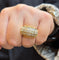 Bague 54 Bague ancienne jarretière en or jaune 18 carats et diamants taille ancienne 58 Facettes