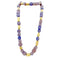 Collier Sautoir cubes de calcédoine et motifs en or jaune. 58 Facettes 35267
