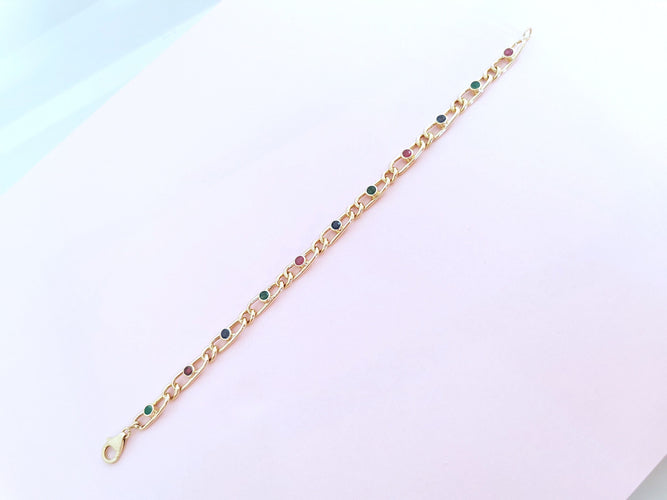 Bracelet Bracelet Emeraudes - Rubis - Saphirs Or 18 K 58 Facettes AA 1664