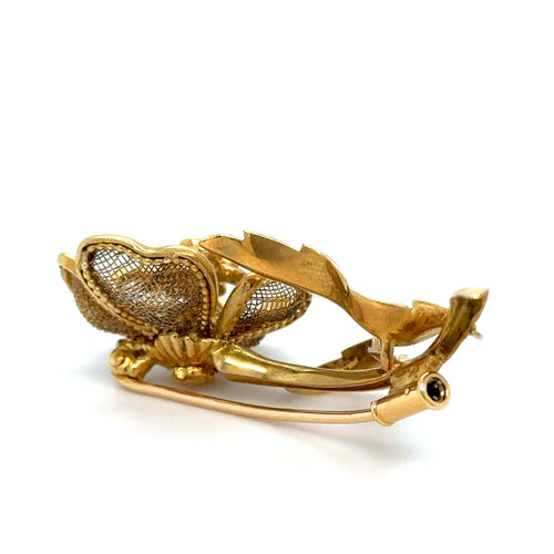 Broche Broche Or Jaune - Forme Fleur - Diamants 58 Facettes RÉF 11019/14