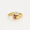 Bague 52.5 Bague Toi & Moi or jaune rubis et diamants 58 Facettes