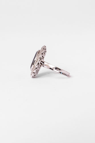 Bague 51 Bague Marguerite en platine, saphir et diamants 58 Facettes