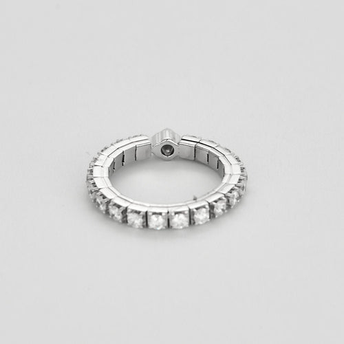 Bague 53 Bague souple en or blanc et diamants 58 Facettes JRW0021-53