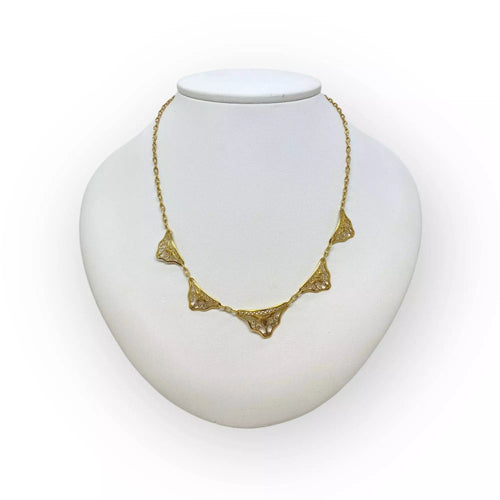 Collier Collier ancien draperie en filigrane or jaune 58 Facettes 330075663