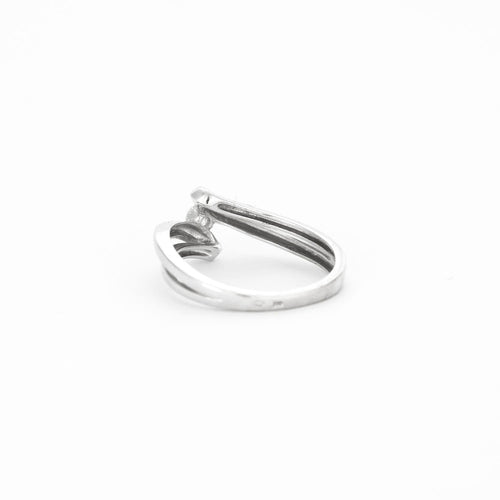 Bague 53 Bague joncs croisés or gris et diamant 58 Facettes GU44