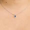 Collier Collier or blanc, diamants et saphir 58 Facettes 250082