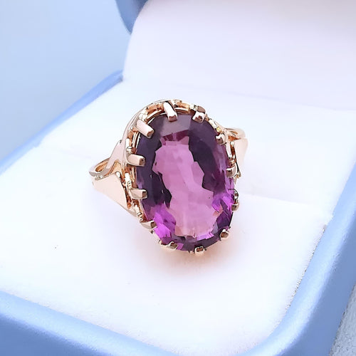 Bague 53 Bague Améthyste en Solitaire Or Jaune 58 Facettes AA 1719