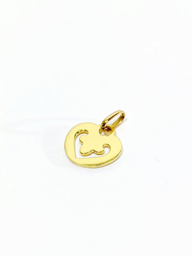 Pendentif OJ PERRIN - Pendentif or jaune coeur légende 58 Facettes