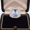 Bague 57 Bague Art Déco - Or blanc, aigue-marine et diamants 58 Facettes