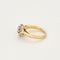 Bague marguerite or jaune et gris et diamants