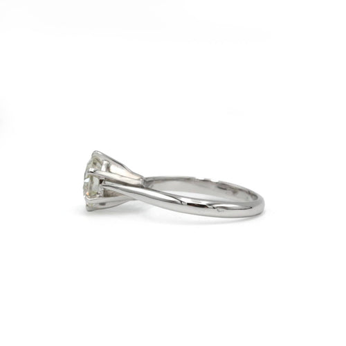 Bague 50 Solitaire - Or blanc & Diamant 1,45 cts 58 Facettes 250232R