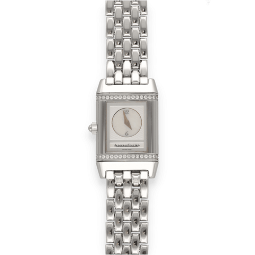Montre Montre Jaeger LeCoultre "Reverso" Lady Acier Duetto diamants de 2008. Ref : 266.8.44. Boite et Papiers d'origine. 58 Facettes