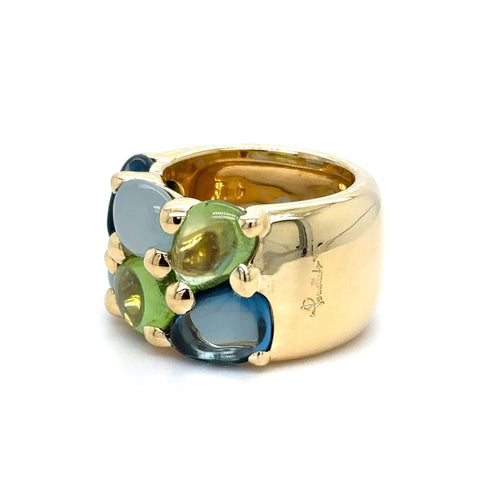 Bague 55 POMELLATO - BAGUE "SASSI" TOPAZE PERIDOT AIGUE-MARINE 58 Facettes RÉF 1_0002311/1