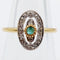Bague 51.5 Bague marquise art déco or jaune, émeraude et petits diamants 58 Facettes A05530