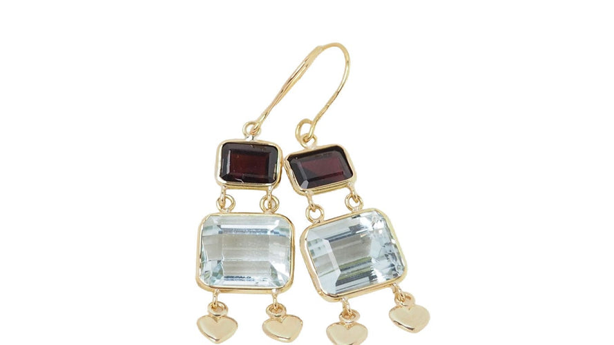 Boucles d'oreilles Boucles d'oreilles Aigue-marine Grenat 58 Facettes 32333