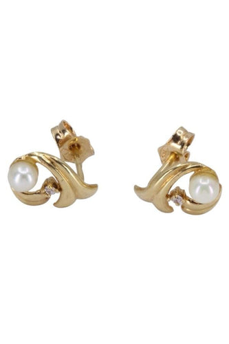 BOUCLES D'OREILLES PERLES ET DIAMANTS 58 Facettes 095311