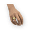 Bague 53 Bague or jaune anneau large à motif réglable 58 Facettes 149061006