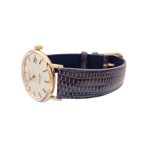 Montre Omega "Seamaster De Ville" or rose, cuir.