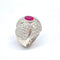 Bague 50 Bague Diamants Rubis ovale 58 Facettes