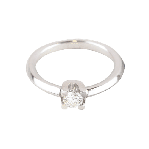 Bague 54 Anillo solitaire en or blanc 18k et diamant 0,25 ct 58 Facettes 131631