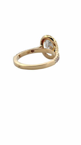 Bague 49 Solitaire en or jaune et diamants avec certificat GIA 58 Facettes