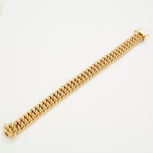 Bracelet Gourmette maille américaine or jaune 58 Facettes LP724