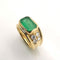 Bague 58 Bague en or jaune, émeraude et diamants 58 Facettes