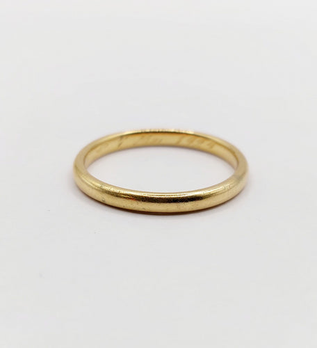 Bague 58.5 Bague jonc Alliance antique or jaune 18k stacker (circa 1929) 58 Facettes A06008